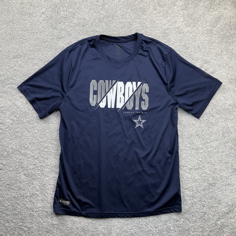 Dallas Cowboys NFL Combine Training Gym T-Shirt Mens Large Blue Athletic Tee